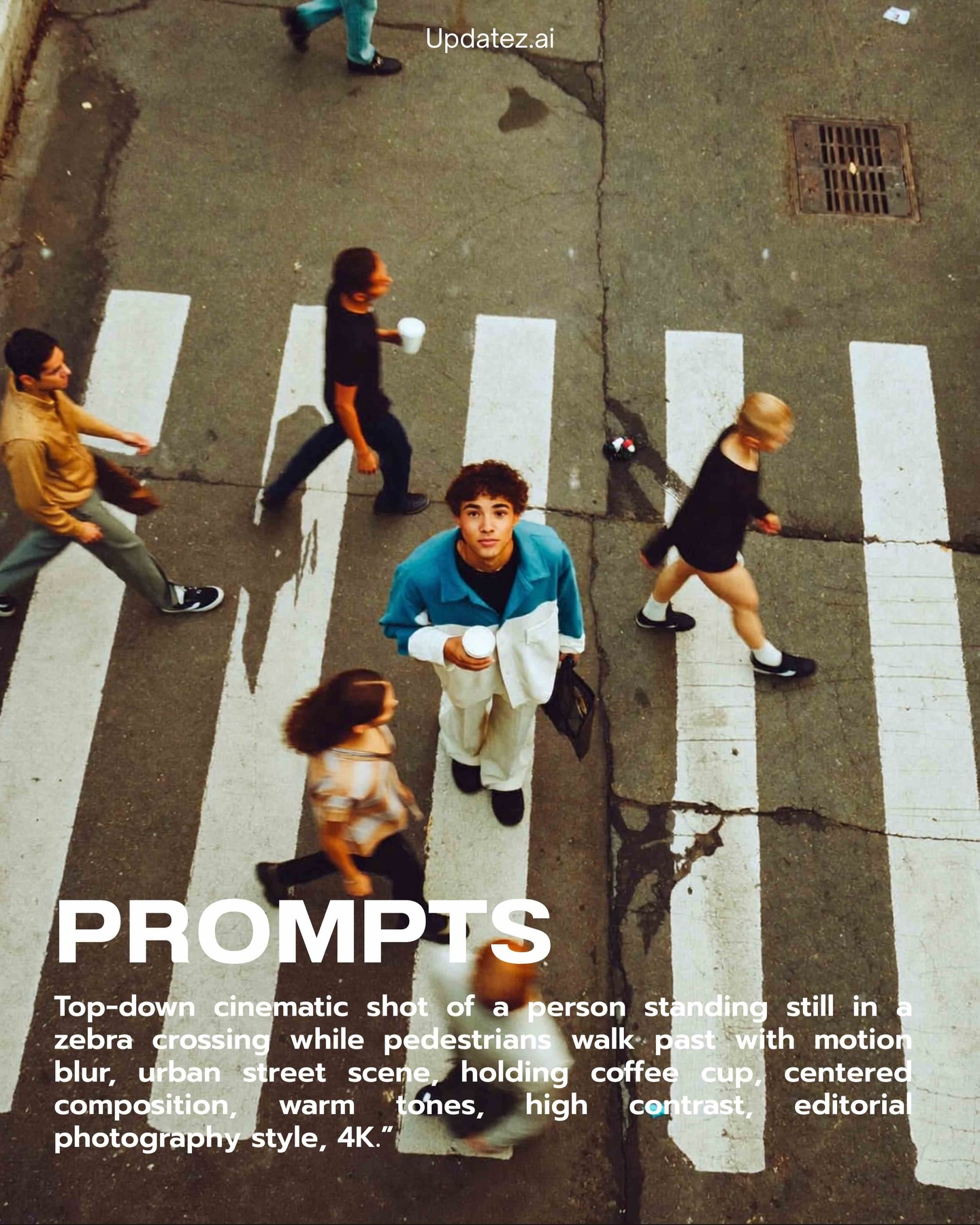 Street motion blur crosswalk prompt slide