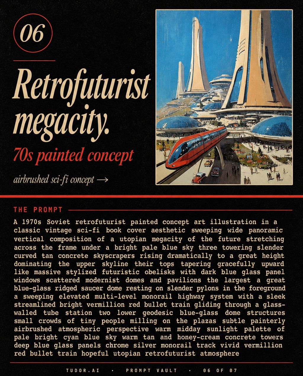 Retrofuturist Soviet megacity prompt slide