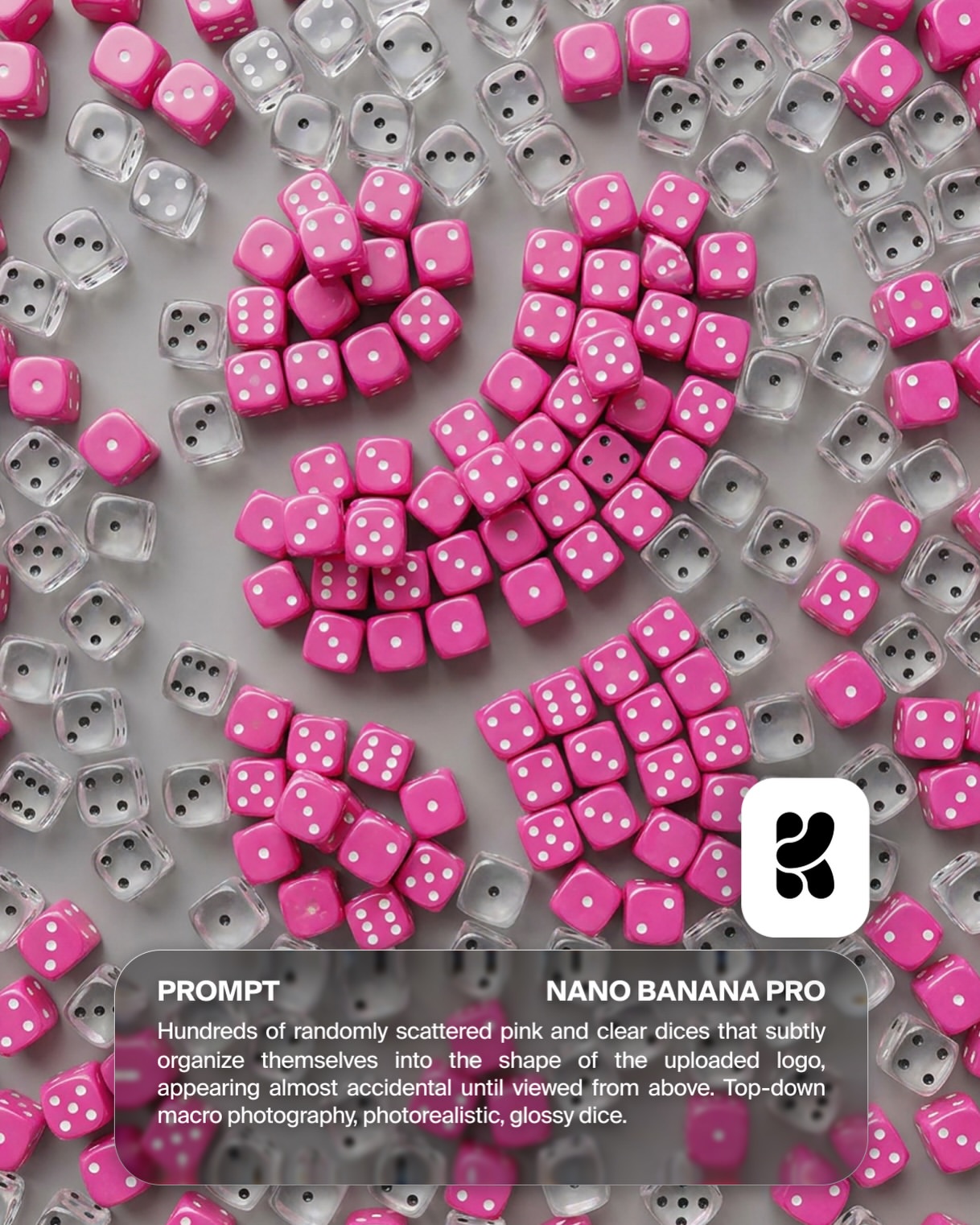 Dice logo formation prompt slide
