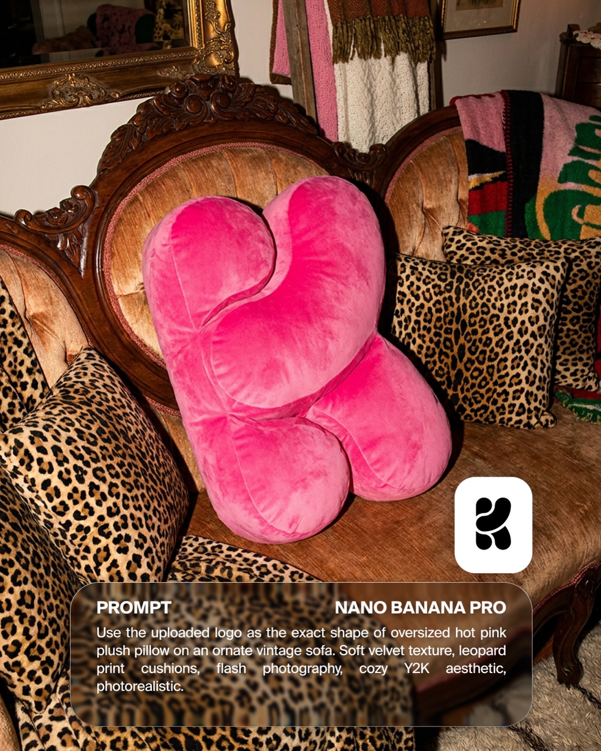 Plush pillow logo prompt slide