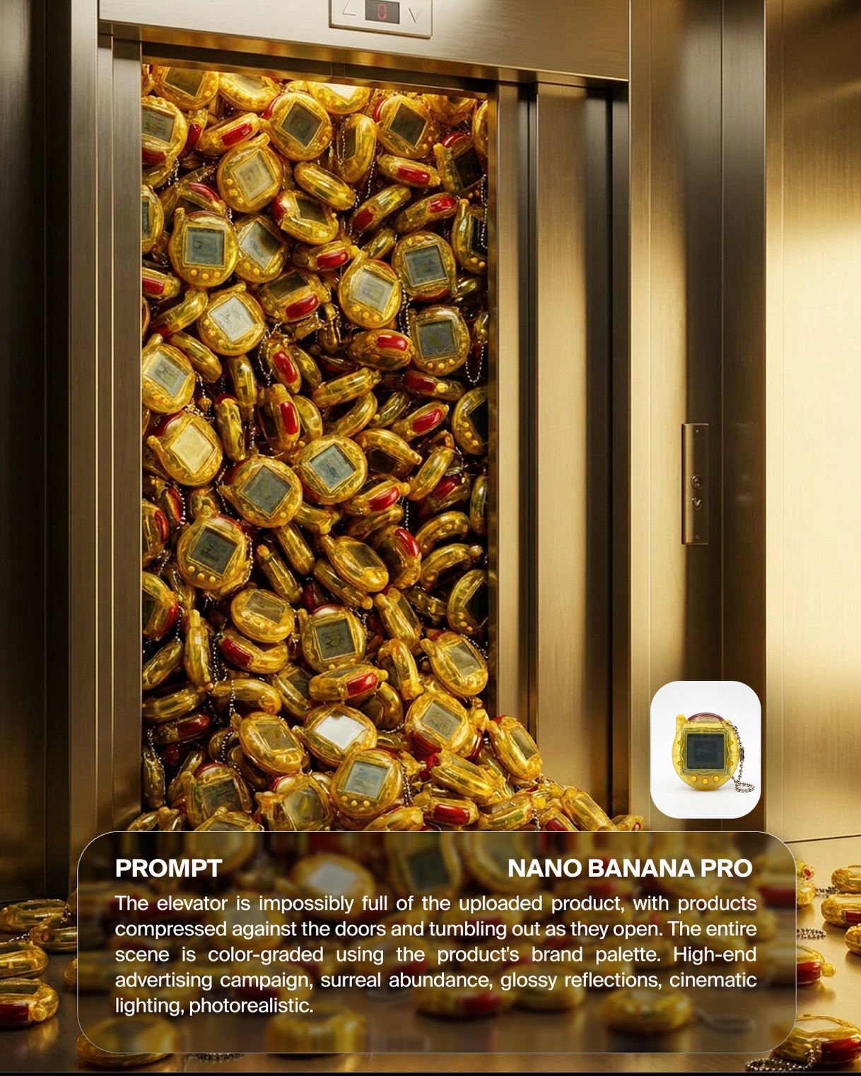 Elevator product overflow prompt slide
