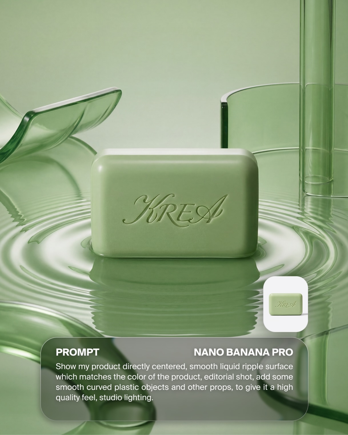 Liquid ripple product prompt slide